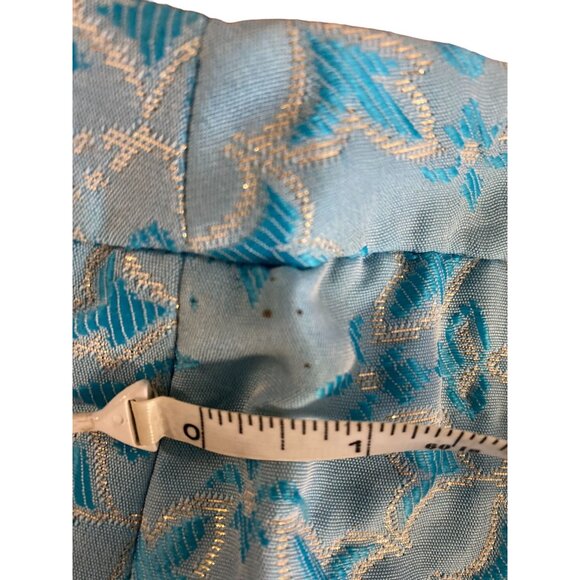 Vintage Moda International Skirt Womens 8 Used Blue Silver - Picture 9 of 13